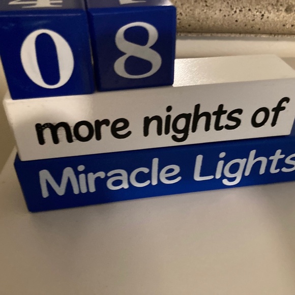 Wood Sign Nights until Hanukkah reverses to read More Nights of Miracle Lights - Picture 2 of 2